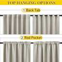 NICETOWN 2 Panels Privacy Outdoor Curtains for Patio Waterproof, Thermal Insulated Windproof Pocket & Back Tab on Top and Bottom Light & Cold Blocking Drapes with Fixed Rope for Porch, W52 x L108