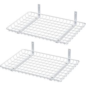 Ultrawall Wall Mounted Storage Shelf, Garage Shelves 24x12 Inch, Metal Shelf Rack, Heavy-Duty Wall Organizer for Closet, Kitchen, Laundry Room 2 Pack, White, 24x12x2 inches