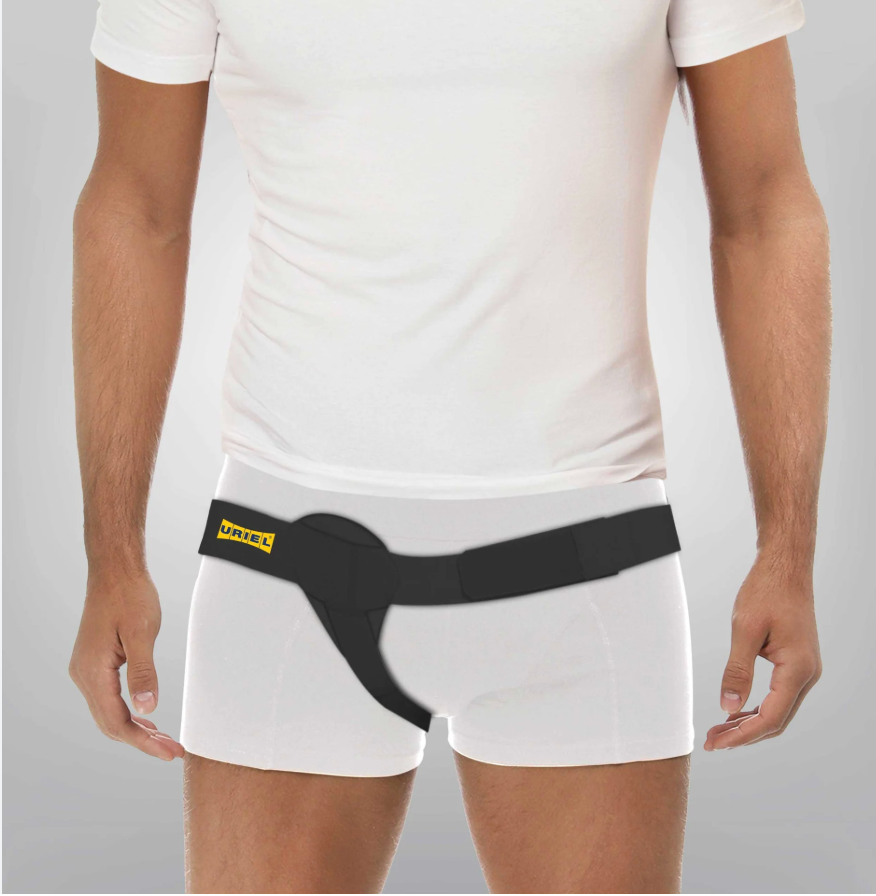 URIEL Right Side Hernia Belts for Men  Inguinal Hernia Belt for Men, Pre and Post Surgery Truss, Size Medium, Black (35.339.5 Inches)