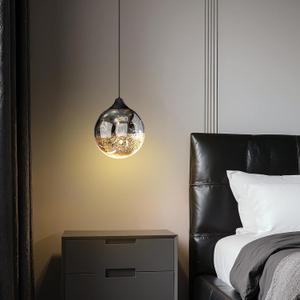 ziidoo Modern Globe Pendant Light,Celestial Night Sky Ornamental Glass Sphere Adjustable Hanging Lamp for Kitchen Island Bedroom Ceiling Lights Fixture Dining Room Bedside Chandelier