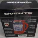 OVENTE Electric Kettle with 1.5L Borosilicate Glass, 1500W Fast Boiling Water Heater for Coffee or Tea, Easy to Fill Lid, Auto Shut-Off, Boil-Dry Protection & Stainless Steel Filter, Red KG516R