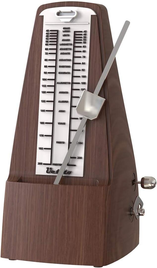 Mechanical Metronome Wood Grained Loud Sound/High Precision/No batteries Needed/for Piano/Guitar/Violin/Drum and Other Instruments (Tower design)
