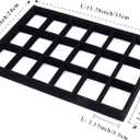 24 Grids Stackable Jewelry Tray Organizer with Removable Dividers, Velvet Jewelry Display Tray for Earrings Necklaces Bracelet Rings Display Showcase - Black