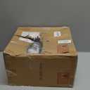 TRIROCKS Set of 2 Vintage Decorative Lanterns 9.5" H Hanging Lantern Metal Candleholder with Tempered Glass for Indoor Outdoor Home Decor Parties Garden Events Wedding(White with Grey Brush)