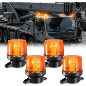 2PCS Amber Strobe Lights, 30-Led Emergency Safety Mini Strobe Beacon Lamp, Caution Flashing Warning Light For Cars, Trucks, Tow, Bus, Tractor, Trailer, ATV, RV, Vehicles