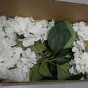 Daynight 4 Pcs Hydrangea Artificial Flowers Outdoor Silk Bouquets, UV Resistant Faux Hydrangeas Flowers for Table Vase Centerpieces Outside Party Wedding Baby Shower Home Outdoor Decor (4, White)