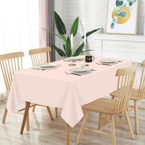 Mulbozy 12 Pcs Blush Pink Plastic Tablecloth for Rectangle Table, 54 × 108 inches Disposable Blush Pink Party Table Covers for Birthday, Anniversary, Wedding, Fine Dining, Graduation Party Decoration