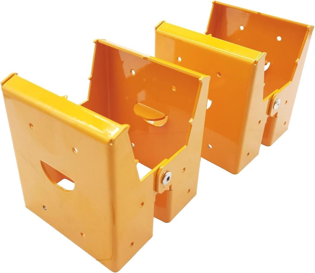 Set of 2 Steel Sawhorse Brackets Saw Steel Support Bracke for Use with 2x4 Lumber, Construction Tools for Carpenter, Contractors , Capacity, Heavy Duty Brackets,( Yellow)