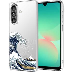 Unov Case for Galaxy A17 / A26 / F17 / M17, Crystal Clear Phone Case with [Anti-Slip Embossed Pattern], Shockproof Slim Protective [Anti-Yellowing TPU] Back Cover, Great Wave