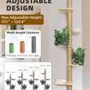 Fantasreen Cat Tree Floor to Ceiling Cat Tower Ajustable Height 97.1-124.4 Inches Tall and 4.5 Inches Thickened Post Large Cat Tree Tower for Indoor Cats Modern