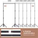Backdrop Stand 10x7.5ft (WxH), Photo Back Drop Stand for Party, Heavy Duty Background Stand Kit with 6 Clamps and 2 Sandbags