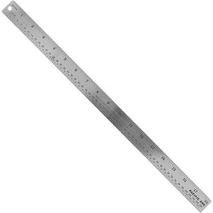 Pacific Arc Stainless Steel Ruler with Inch and Pica Measurements, 18 Inches Rubber Backed