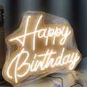 Happy Birthday Neon Sign for Party, Super Large Size 22x16.9 Inch Birthday Neon Letter Signs for Wall Room Backdrop Decoration (warm white 12V)