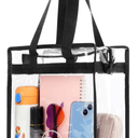 Clear Bag for Stadium Events Approved, 12x6x12 Large Transparent Tote Bag with Zipper for Gym Concert Sports Festivals