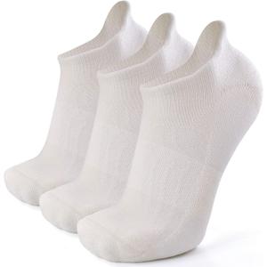 Busy Socks Wool Athletic Socks Women Hiking, Ladies Autumn Ankle Merino Wool Sport Socks for Cycling Running Tennis Golf, White, Medium, 3 Pairs