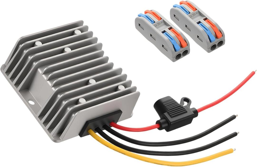Input DC 18V-72V to 12V 20A 240W Golf Cart Step Down Converter 18V 20V 24V 36V 48V 60V 72V to 12V Buck Converter Voltage Regulator Reducer Waterproof Transformer