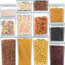 Pop Containers with Lids - Stackable Airtight Food Storage, Kitchen Pantry Storage Containers for Snacks Candy Salt Herbs Spices BPA-Free (12PCS (1.2 + 2.0 + 2.7 + 3.3 Qt) * 3)
