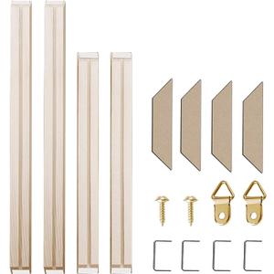 Texas Art DIY Wood Stretcher Bars for Canvas Solid Frame Kit Easy to Assemble Gallery Wrap Oil Painting Wall Posters Customized Wooden Frames Diamond Painting, White, 16x 20