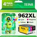 962XL Ink Cartridges Combo Pack Replacement for HP Ink 962 962XL Black and 962 Color Work for HP Officejet Pro 9010 9020 9015 9025 9018 Printers for HP 962, 4-Pack