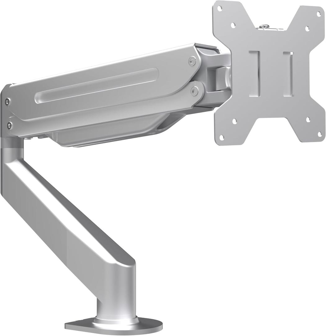 Suptek Monitor Mount Gas Spring Monitor Arm Desk Mount Fully Adjustable Fits 17 20 22 23 24 26 32 inch Monitors Weight Capacity up to 22 lbs (Silver)