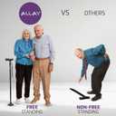 Allay Walking Cane for Men & Women - Foldable, Adjustable, Collapsible Walking Canes for Seniors Balance, Free Standing, Pivot Tip, Heavy Duty, with Travel Bag | Walking Sticks for Seniors & Adults