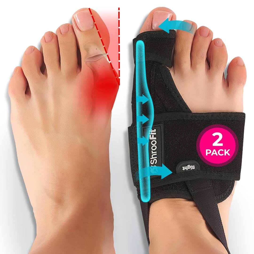 Bunion Corrector for Women Big Toe  2-Pack Adjustable Bunion Splints & Bunion Brace for Pain Relief and Toe Alignment  Day & Night Support for Hallux Valgus and Foot Discomfort  Also for Men