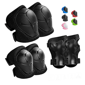Kids Protective Gear Set Knee Pads for Kids 3-14 Years Toddler Knee and Elbow Pads with Wrist Guards 3 in 1 for Skating Cycling Bike Rollerblading Scooter (Black, Medium)