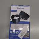 SARISUN Travel Pillow for Airplanes, Ultra-Thin Breathable Airplane Pillow Alternative, Airplane Head Strap with 3D Sleep Eye Mask, 360 Support for Long Flight, Work for Seats with Headrest, Black