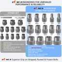 XEWEA Professional 14PCS Bolt Extractor Set, 3/8" Drive Impact Stripped Bolt Remover Socket Set for Removing Damaged Broken Rounded Off Bolt & Nut, Impact Grade Cr-Mo Steel with Case Father's Day Gift