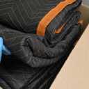 Simpli-Magic Heavy Duty Padded Moving Blankets 72" x 40"  12 Pack  Packing Blankets, Furniture Covers for Moving (Black/Orange)