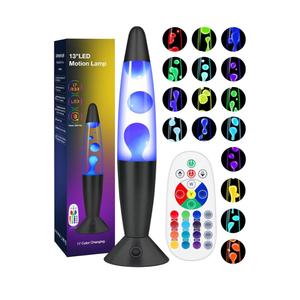 Color Changing Black Liquid Motion Lamps: 17 Colors LED Night Light for Adults with Remote & Timer, Smart Ambient Mood Lighting for Bedroom Office, Novelty Cool Christmas Birthday Gifts, 13 Inch