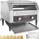 VEVOR 1770W Commercial Conveyor Toaster, 450 Slices per Hour, Heavy Duty Electric Toaster Oven, Food-Grade 304 Stainless Steel Conveyor Belt, Dual Knob Control, for Restaurant Bakery Bread Bagel Bun