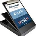 Saunders Metal Clipboard with Storage, Dual Storage Nursing, Letter Size Heavy Duty Contractor with High Capacity Clip and Self Locking Latch, Black, Proudly Made in USA
