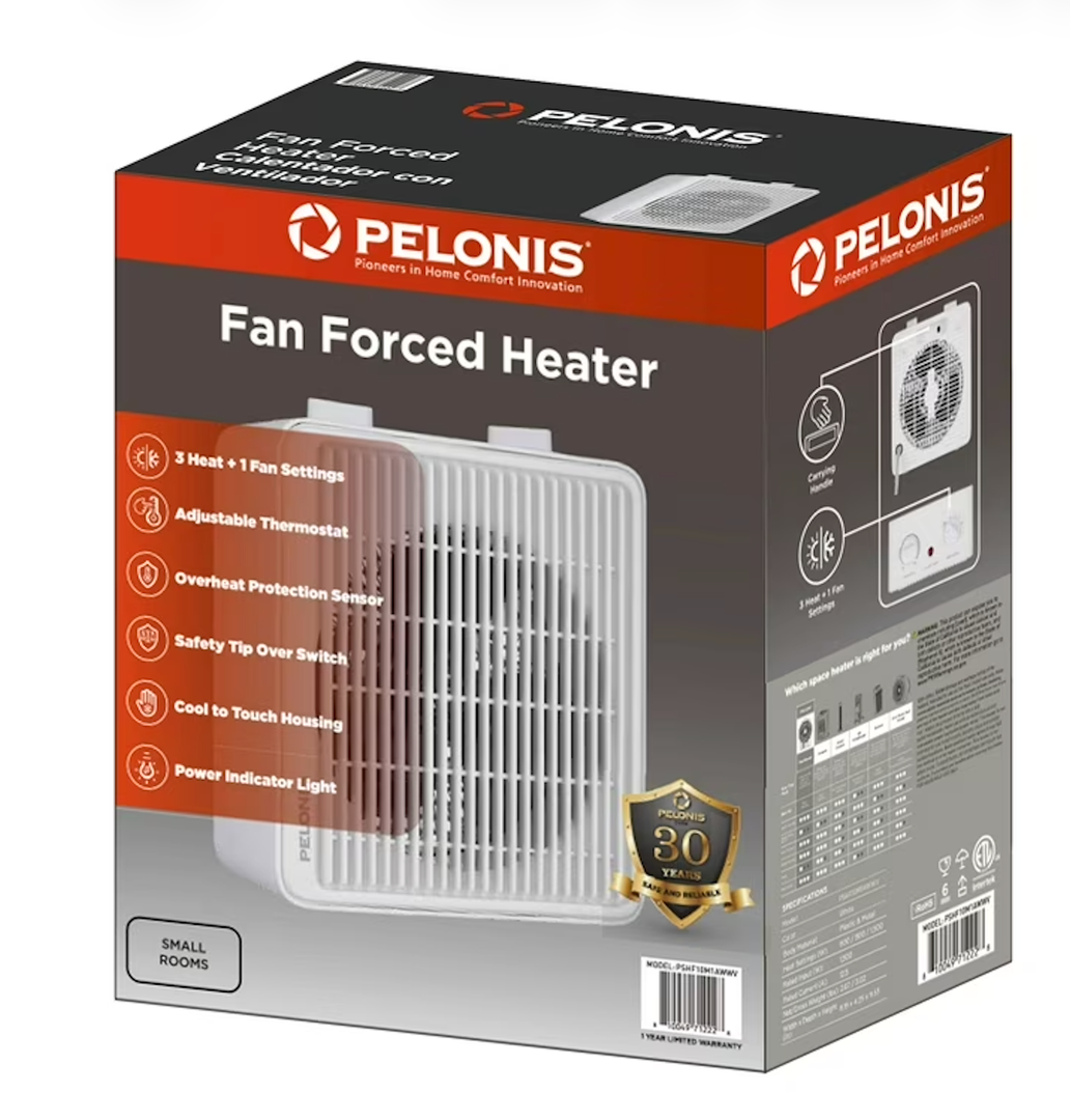 PELONIS 3 SPEED FAN FORCED HEATER