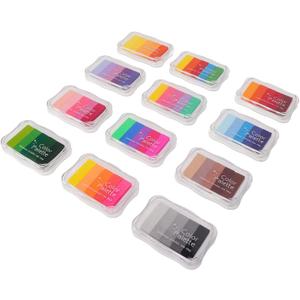 Craft Ink Stamps Pads 5 Color Craft Ink Pads Gradient Craft Ink Pads Washable Pad 8 Pcs Craft Ink Stamps Pads Set 5 Colors Gradient Multi Function Washable Pad for Finger