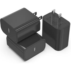 iGENJUN 3Pack USB C Charger Block 20W, PD 3.0 Type C Wall Chargers USBC Power Adapter Brick Cube Fast Charger for Phone 17/17 Pro/16/15, Galaxy, Pixel, AirPods Pro-Black