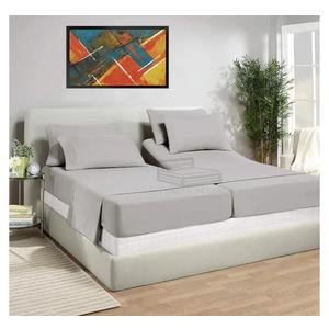 Cottington Lane 5 Piece Split California King Sheets Sets for Adjustable Bed, Premium 100% Cotton Bed Sheets, 16 Inch Deep Pocket, Soft & Luxurious Hotel Quality Sheets, Light Grey Solid