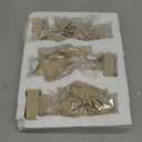 aboxoo 3 Pcs Thinker Statue, Silence is Gold Abstract Art Figurine, No Hear No See No Speak Modern Resin Sculptures Decor for Living Room, Home, Office Study (Sandy) (Small)