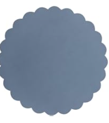 Tinlade 80 Pcs Grey Blue Paper Placemats 13.5 Inch Disposable Place Mats Decorative Round Scalloped Table Placemats for Wedding Banquet Bridal Birthday Party Supplies Dining Tableware Decor