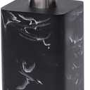 Soap Dispenser, 15 Oz with with Brushed Nickel Pump,Refillable Liquid Square Decorative Soap Dispenser for Hand Soap,Dishwashing Liquid and Hand Lotion-Black Marble Style