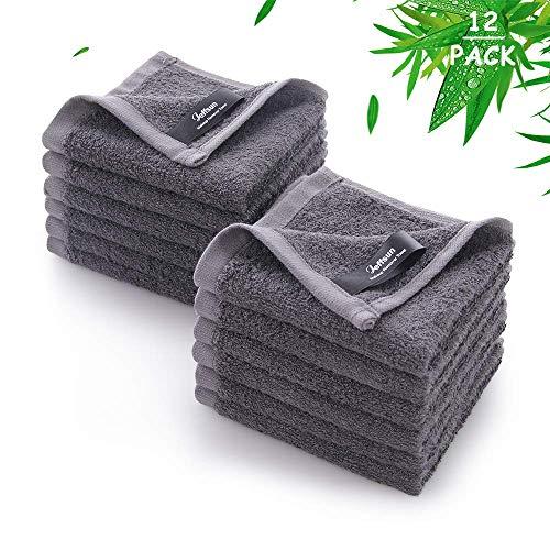 Wash Cloths Only 11Pack, Super Soft and Skin Friendly Face Towel for Sensitive Skin, 10x10 inch Small Face Washcloths, Reusable Washable Makeup Remover Cloths, Easy to Rinse Grey Facial Cleansing Cloths