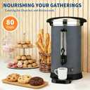 80-Cup Commercial Coffee Urn, 12L / 3.2Gal Double Wall Insulation Coffee Dispenser, Stainless Steel Hot Water Urn, Large Hot Beverage Dispenser with Automatic Temperature Control for Buffet Catering