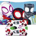 Sunny Side Up Spidey & His Amazing Friends Toddler Sheet Set - 3 Piece Toddler Bedding Set Includes Pillow Cover - Super Soft Superhero Microfiber Sheets Features Miles Morales & Ghost Spider
