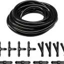 Craedli 13PCS Car Windshield Washer Hose Kit, Includes 12 Windshield Wiper Hose Connectors & 4M Washer Fluid Hose, Universal Repair Kit Accessories for Connect Car Water Pump and Nozzle (Black)