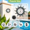 18" Large Outdoor Thermometer with Humidity Decorative Waterproof, Vintage Sun Wall Thermometer for Patio, Easy to Read Hanging, Garden, Yard, Window, No Batteries Required
