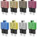 Automotive Low Profile ATC ATO Fuse Car Resettable 3A 5A 7.5A 10A 15A 20A 25A 30A Standard Fuses Manual Reset Fuses Blade Circuit Breaker for Boat Truck SUV Motorcycle 32VDC Fuse Assortment Kit