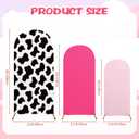 3 Sets Cow Theme Party Arch Backdrop Cover Cow Birthday Party Decorations Spandex Stretch Backdrop Stand Cover 4ft, 5ft, 6ft for Birthday Banquet Ceremony(Pink)