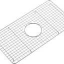 24.1 in. x 12.5 in. Centre Drain Sink Protector with Supersoft Silicone Feet in 304 Grade Stainless Steel