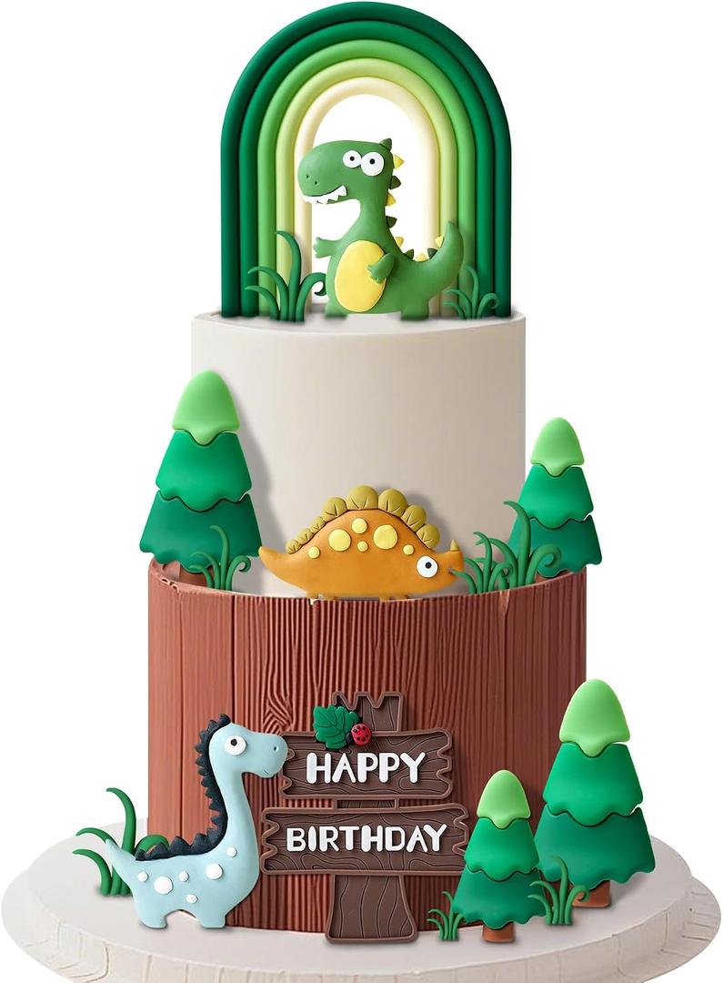2 x Dinosaur Cake Topper Dinosaur Theme Party Supplies