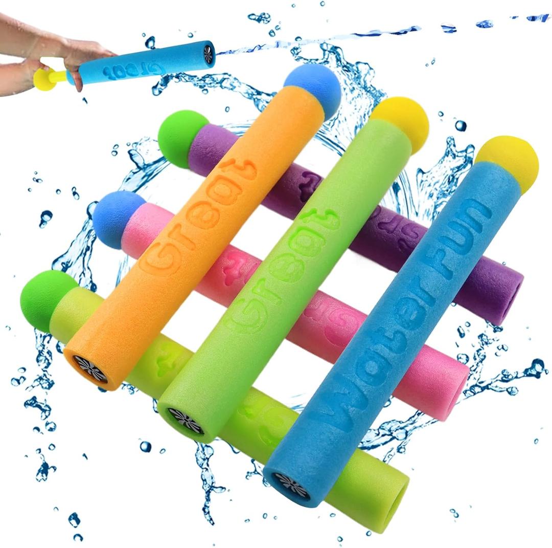 PIWOSGOL Pack of 6 Children's Water Gun, 21.5 cm Water Gun, Foam Colourful, 7 m Range Spray Gun, Children, Water Spray Gun for Boys and Girls, Beach, Pool, Summer Party Toy